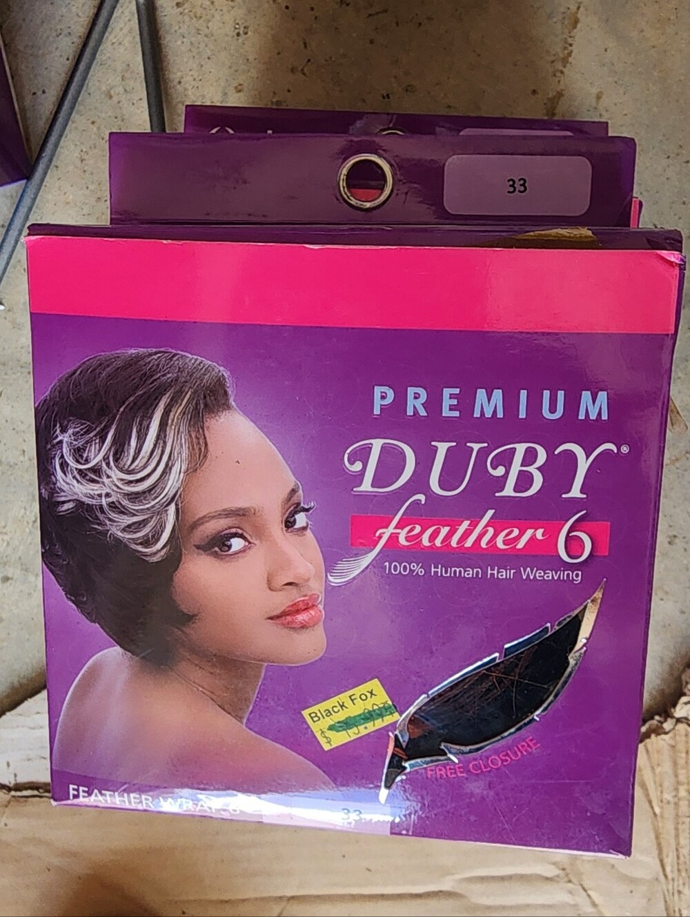 Feather 6 Premium Human Hair Weaving - Style 33 All 3 Boxes